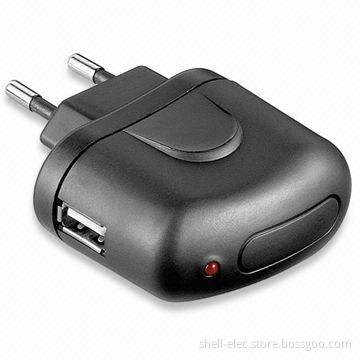 Universal USB Travel Adapter for Mobile Phones, with 1,000mA Output Current and 5V Output Voltage